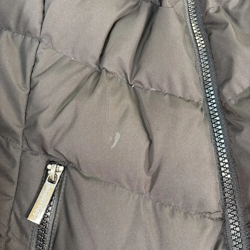 MICHAEL KORS Quilted Hooded Down Puffer Jacket Coat Size Medium Black Charity